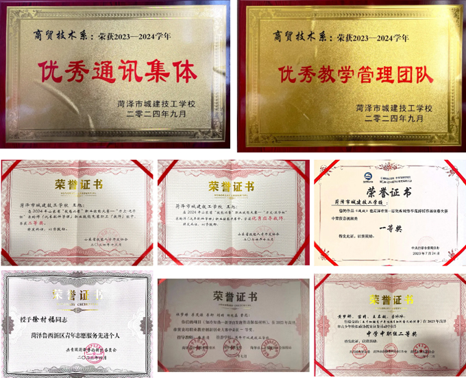 菏澤城建技工學校商貿技術係榮譽