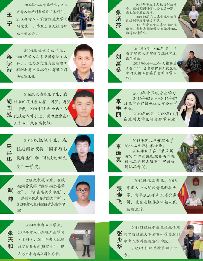 無棣縣職業中專優秀畢業生簡介